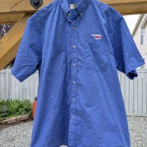 Vintage 80's Pepsi Salesman Uniform Shirt 80’s Button Up Royal Blue Size Large